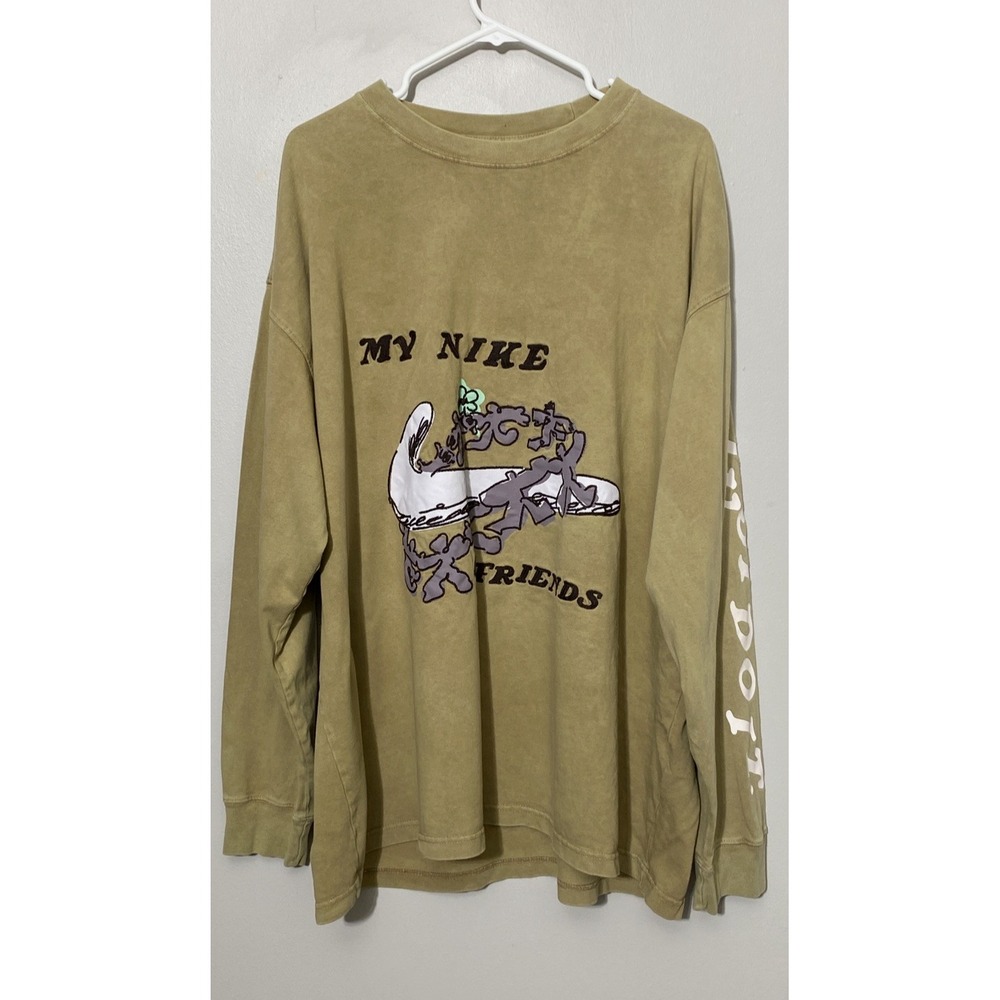 Nike Men's Long Sleeve Shirt Size XXL Relaxed Fit "My Nike Friends" Sleeve Hit